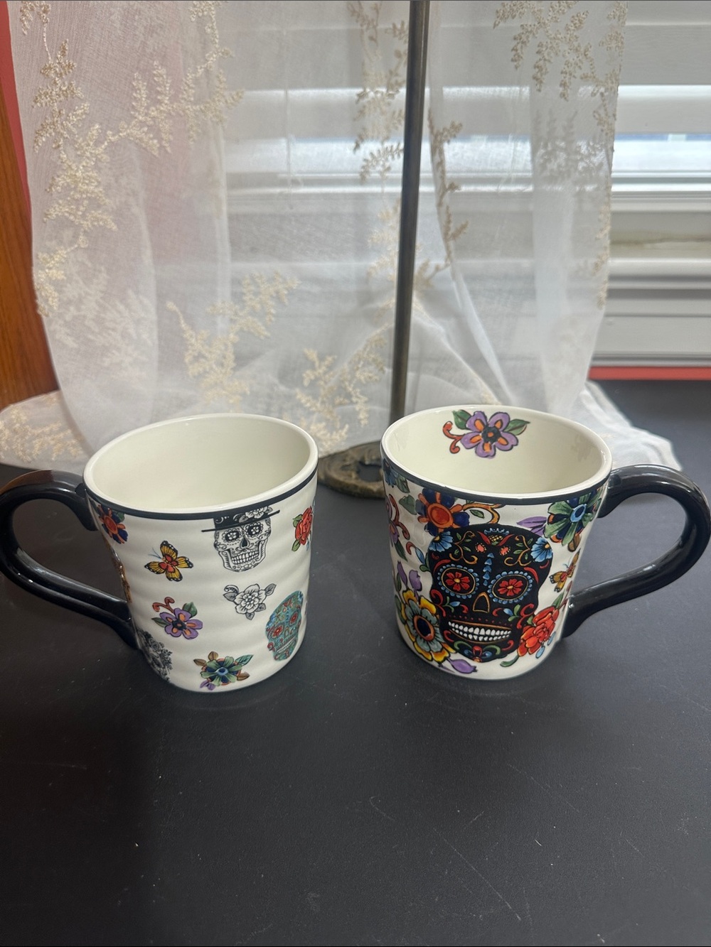 Set of 2 day of the dead coffee mugs